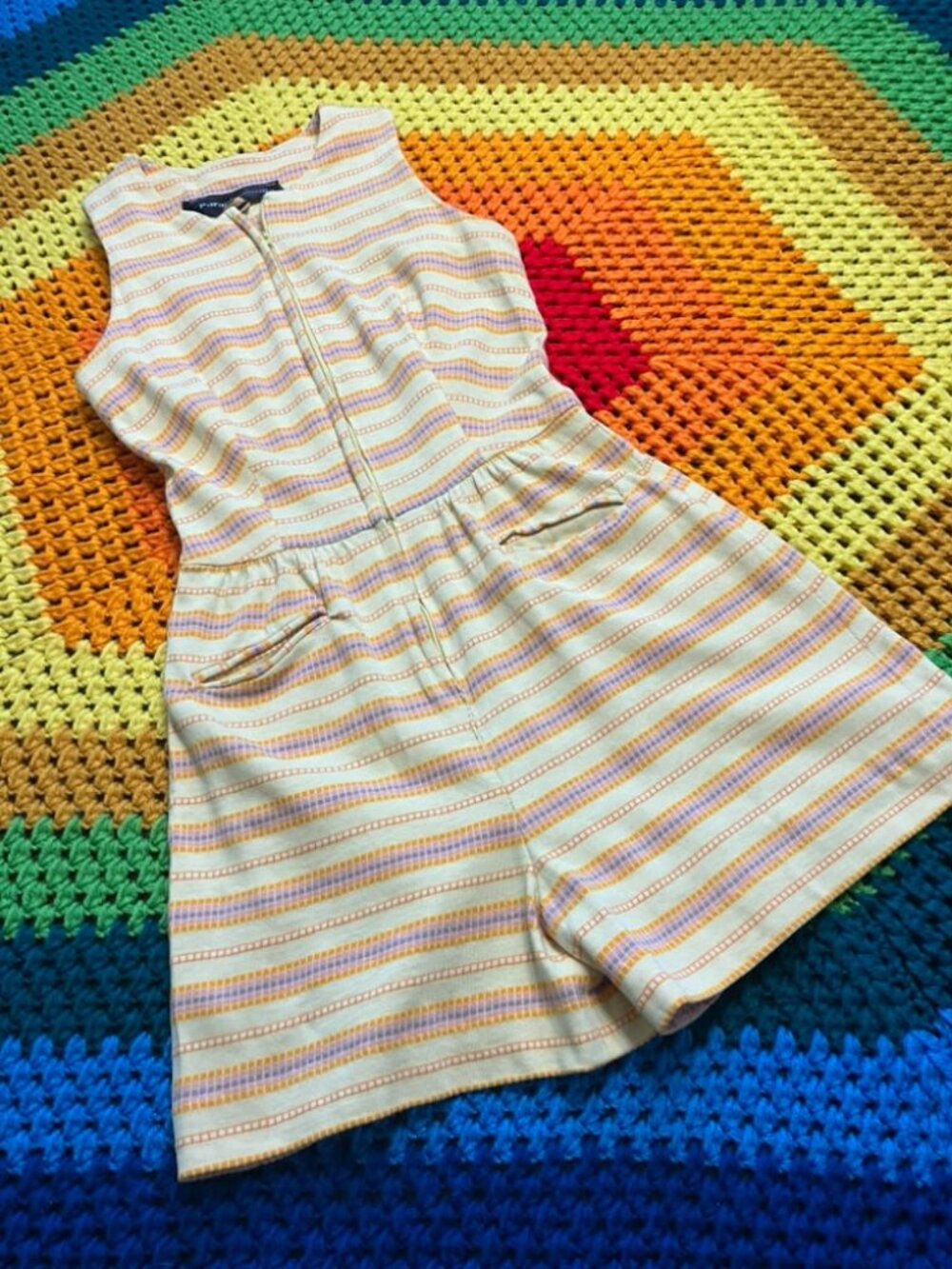 60's Vintage Paraphernalia Youthquake Betsey Johnson Yellow Pink Romper Playsuit